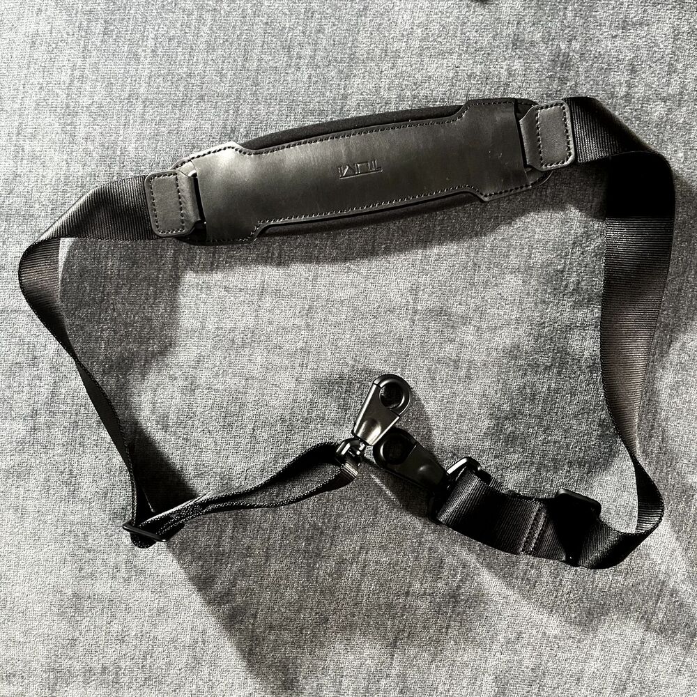 Tumi Alpha Articulating Shoulder Black Leather Replacement Adjustable Strap